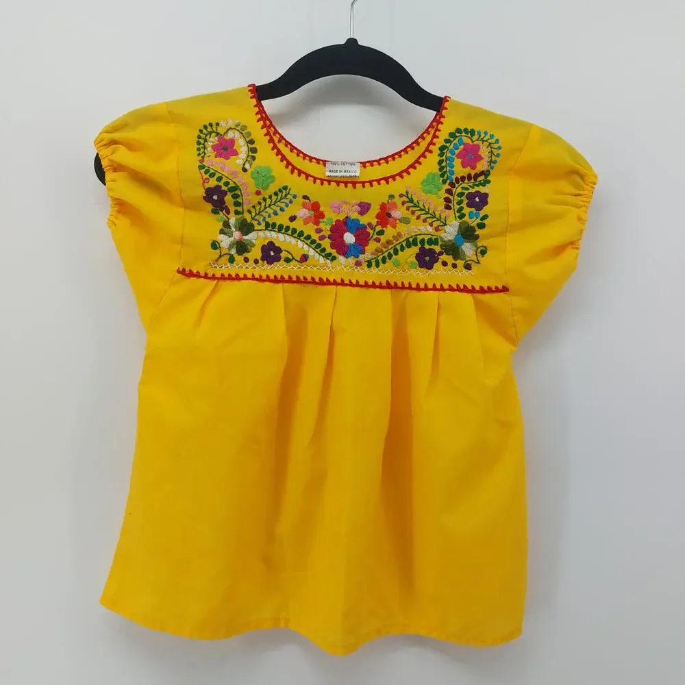 Miguel Clothing Mexican Yellow Mexico Top shirt Campesina 4 - Picture 14 of 14